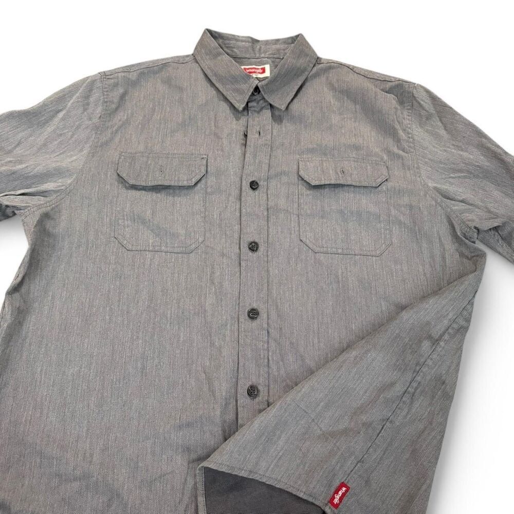 Wrangler cotton Grey button-up shirt XL - New without tags | Summer button down - Picture 7 of 8